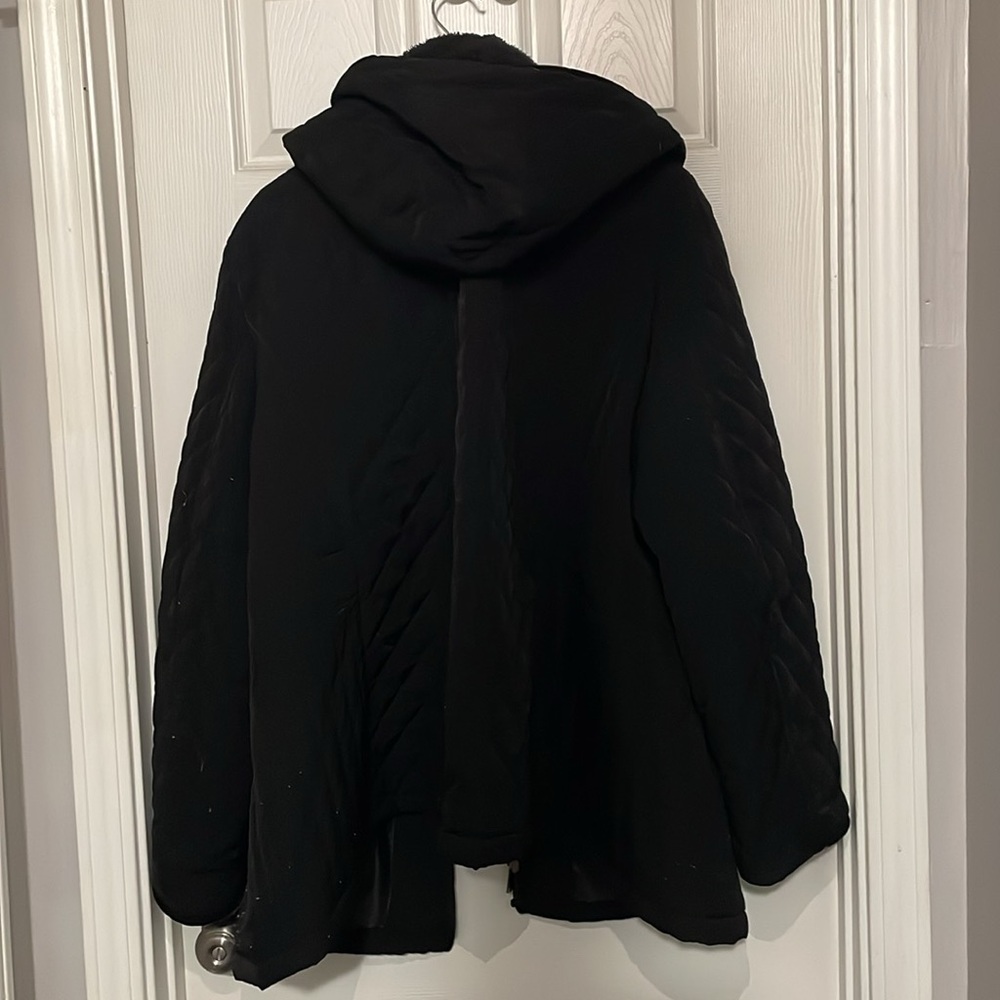 Laundry by Shelli Segal Women's Black Quilted Hooded Zip Jacket Plus Size 3X - Picture 6 of 6